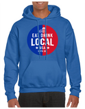 Eat and Drink Local Hoodie Full Chest Logo