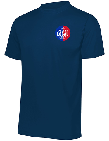 Eat and Drink Local Adult Unisex Left Chest Logo T-Shirt