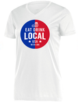 Eat and Drink Local Women's V-Neck Full Chest Logo T-Shirt